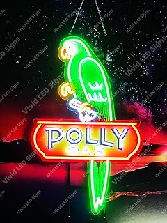 Queen Sense 32"x20" Gasoline Oil Polly Gas LED Sign Light Neon Signs Lights Wall Party Decor Lamp With Dimmer A132PGVVD-XLED