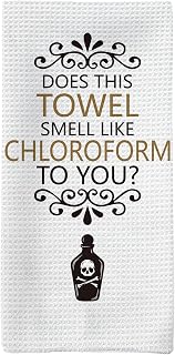 Funny Gothic Kitchen Towels, Does This Towel Smell Like Chloroform Hand Towels, Funny Decorative Dish Towels Dishcloths Tea Towels for Kitchen, Funny Gothic Kitchen Bathroom Decor,16x24in