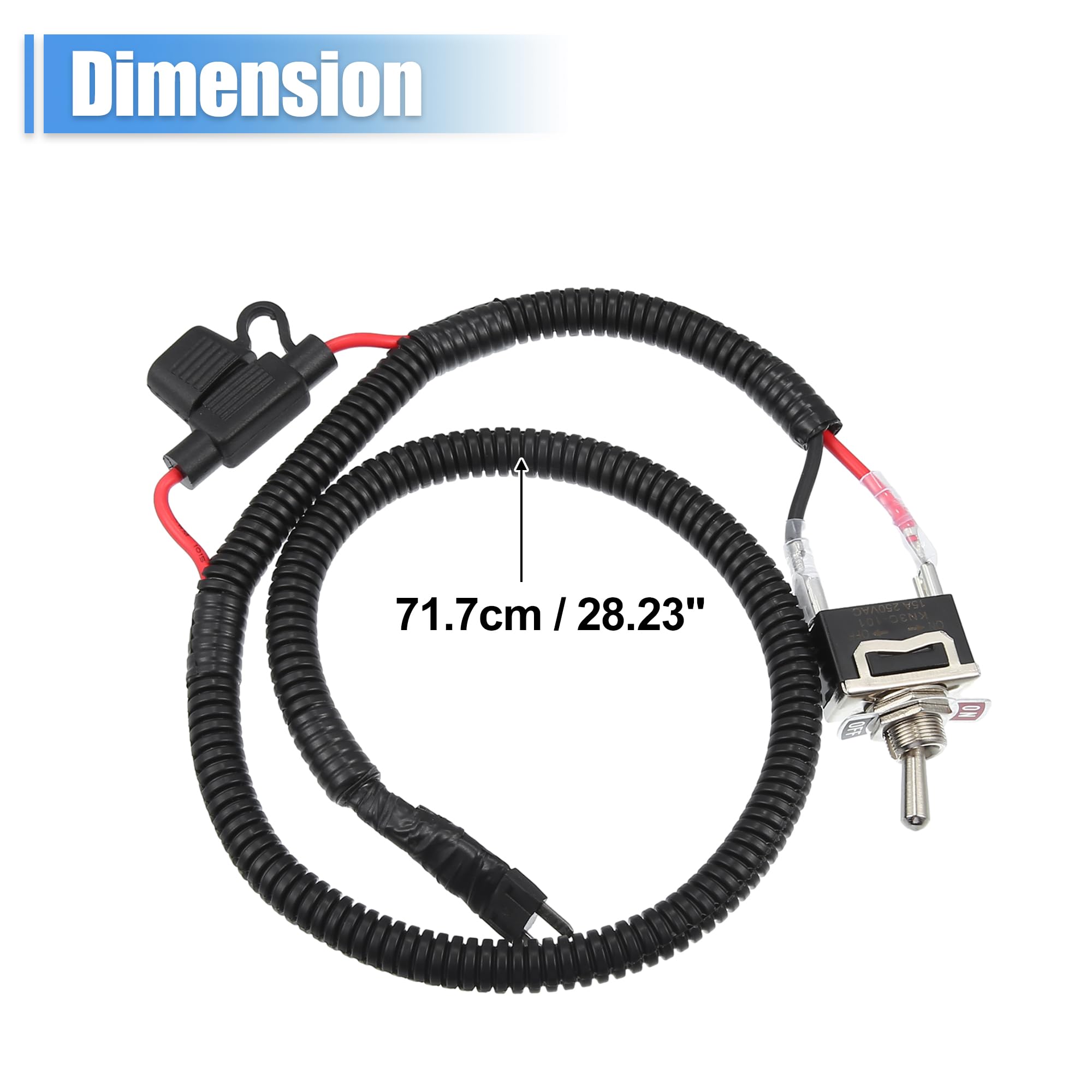 QUARKZMAN 1 Set 71.7Cm 28.23" Kit De Interruptor De Fusibles Universal para Automóviles