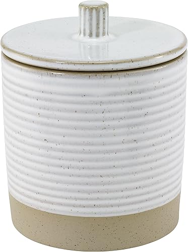 Avanti Linens - Tarro cubierto, artículos esenciales para el baño de invitados, decoración moderna del hogar (colección Drift)