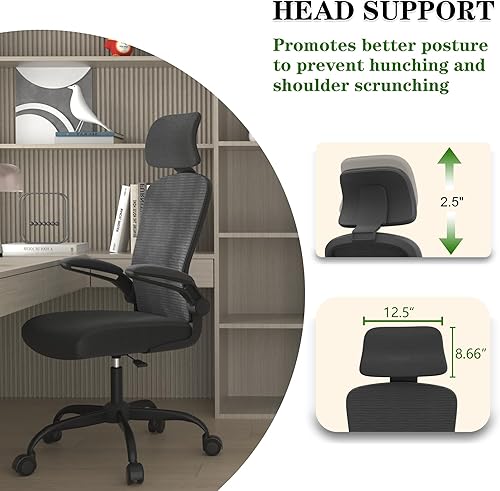 Miniatura 4 de Silla de escritorio ergonómica mejorada para la oficina de Año Nuevo para largas horas sentado, alivio del dolor de espalda y cuello, soporte lumbar