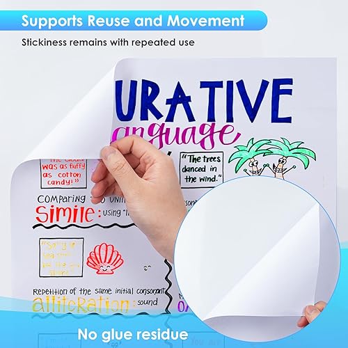 Miniatura 9 de maxtek Papel de carta de 20 x 23 pulgadas, almohadilla de caballete adhesivo grande con 3 paquetes, 90 hojas, papel de anclaje grande mejorado con