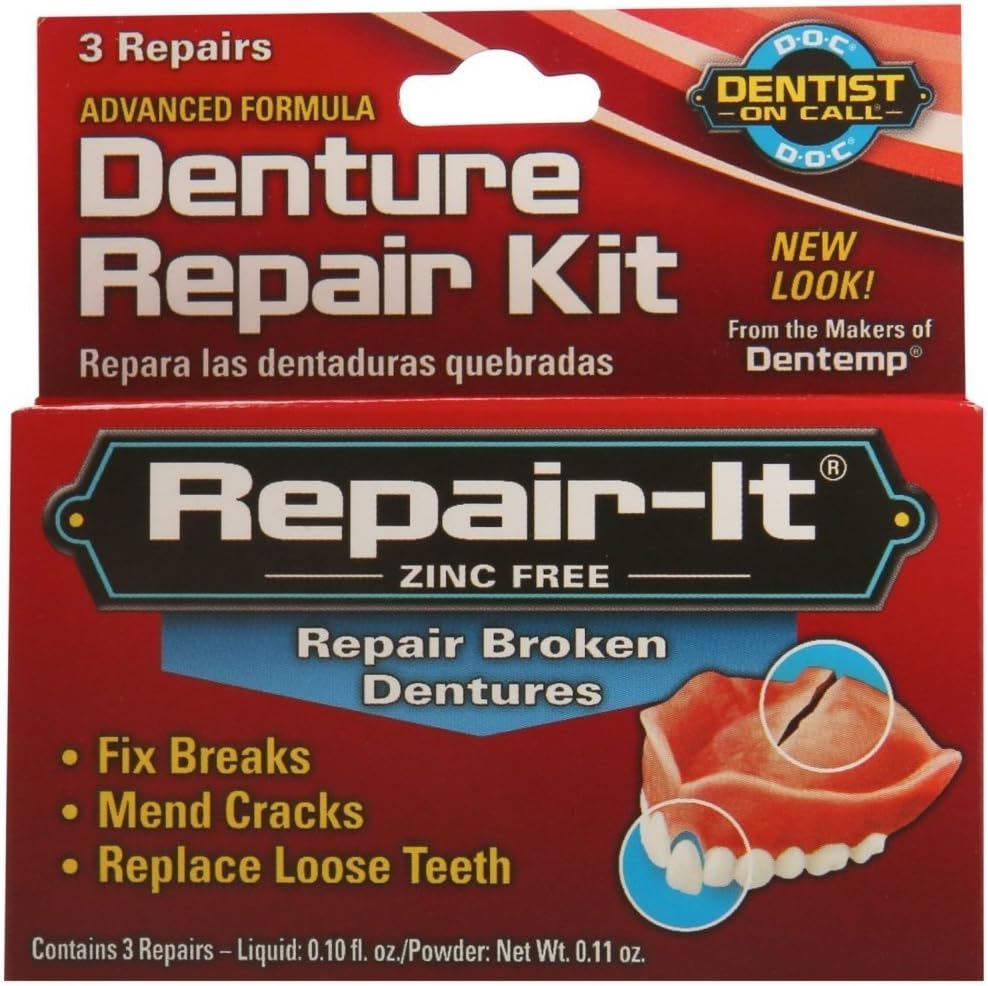 D.O.C. Repair-It Advanced Formula Denture Repair Kit 3 ea (Pack of 6) : Beauty & Personal Care