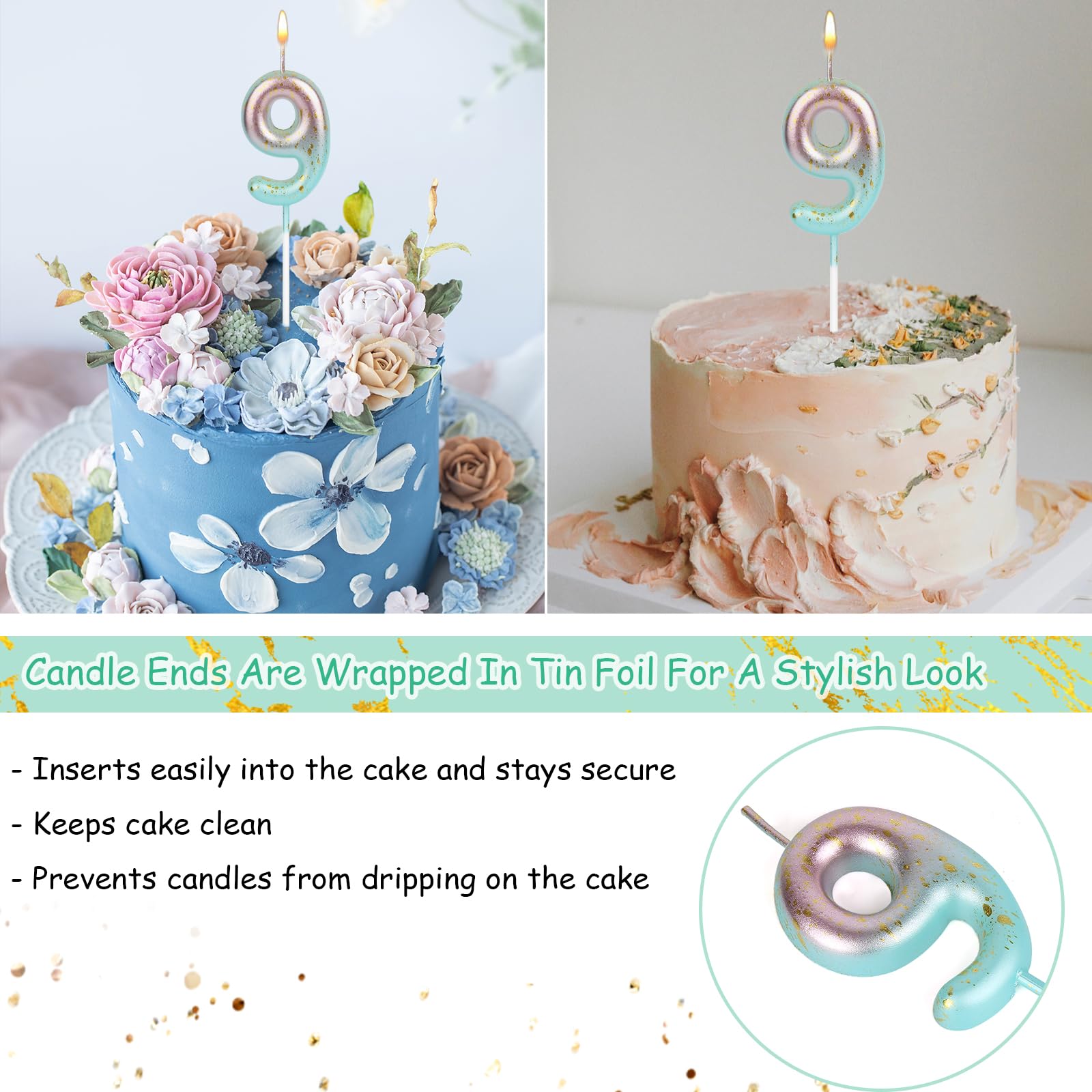 Bougie Anniversaire Adulte Bougies Chiffres Anniversaire 5 Ans - Déco Gâteau Colorful Sprinkles 8cm Bougie Anniversaire Enfant