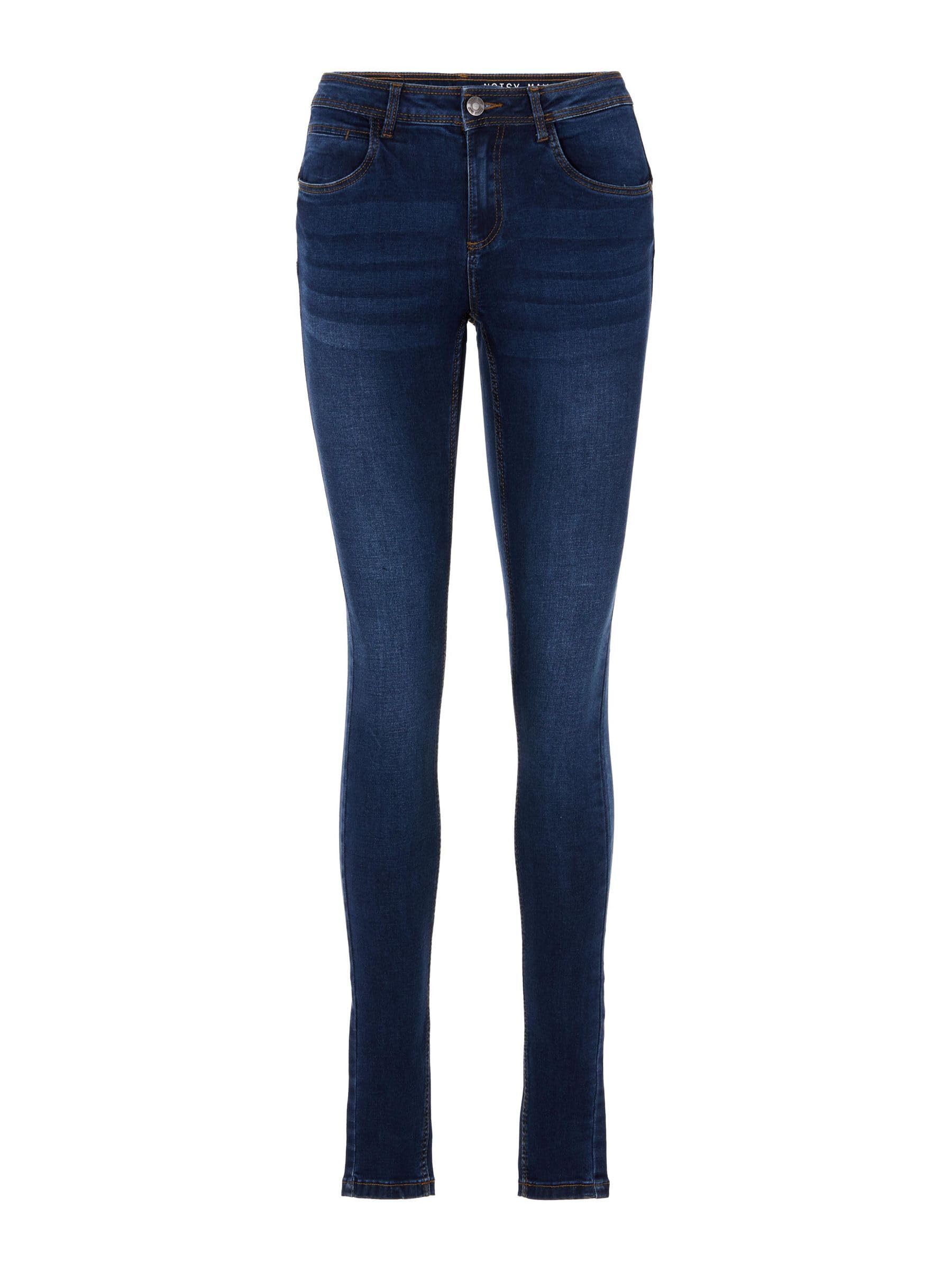 Noisy May Callie Skinny Fit High Waisted Denim Jeans, darkblue, 27W x 32L