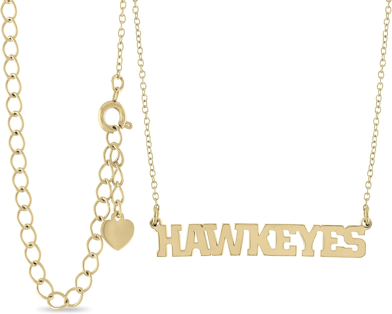 Iowa Hawkeyes Women Jewelry Set - Iowa HAWKEYES Necklace and Block I Stud Earring Set - Hypoallergenic 18K Gold Plated Stainless Steel - College Football Accessories and Hawkeyes Gifts