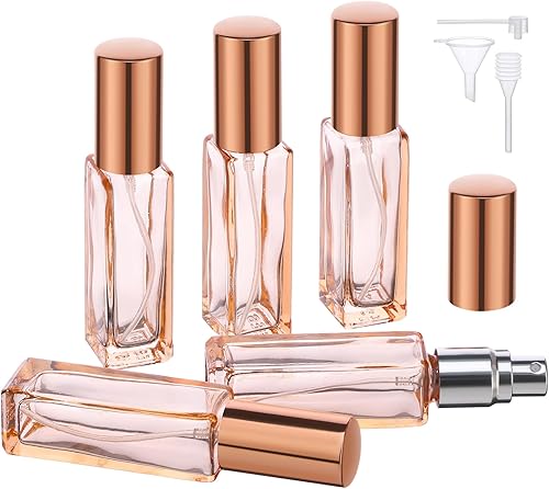 Segbeauty Mini botella atomizadora de perfume portátil, 5 botellas vacías recargables de colonia, botella de perfume de vidrio de viaje pequeña de