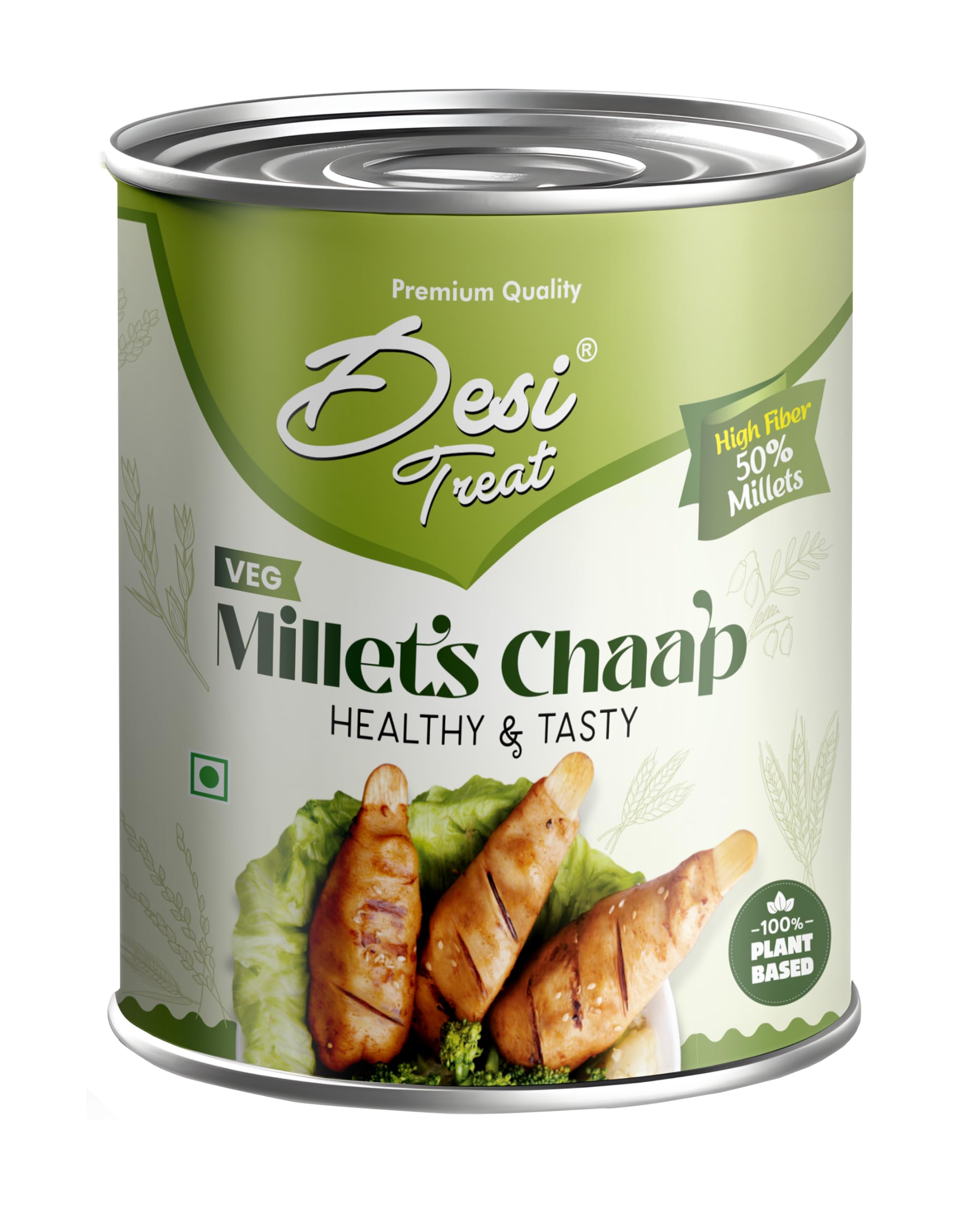 Desi Treat Veg Millets Chaap | Plant-Based Protein Rich Millet Chaap | Ready to Cook Vegetarian Delight | Ideal for Curry, Tikka, Snacks & Gravy Dishes (800g Pack)