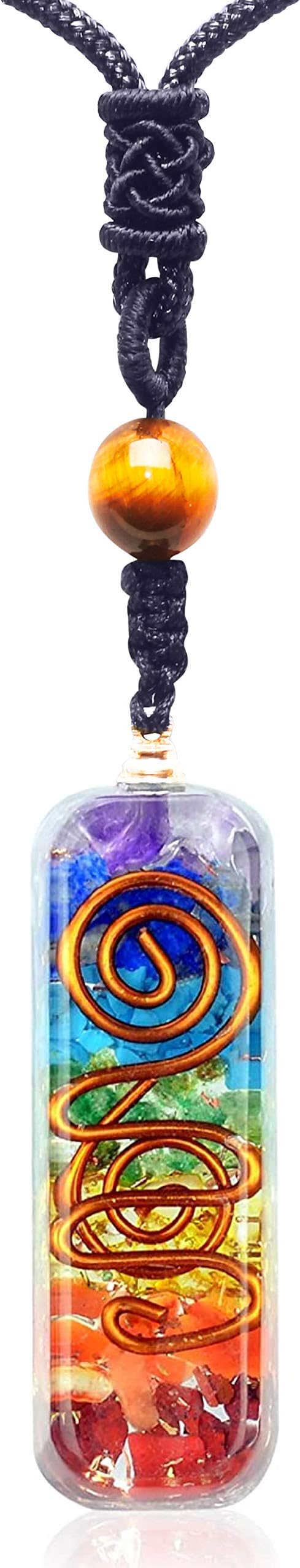 M&N Jewelry DesignsM&N Jewelry Designs Chakra Necklace with Healing Crystals, Enhance Mindfulness, Discover Tranquility with Crystal Necklaces - Perfect Meditation Accessory, Thoughtful Gifts for Women.