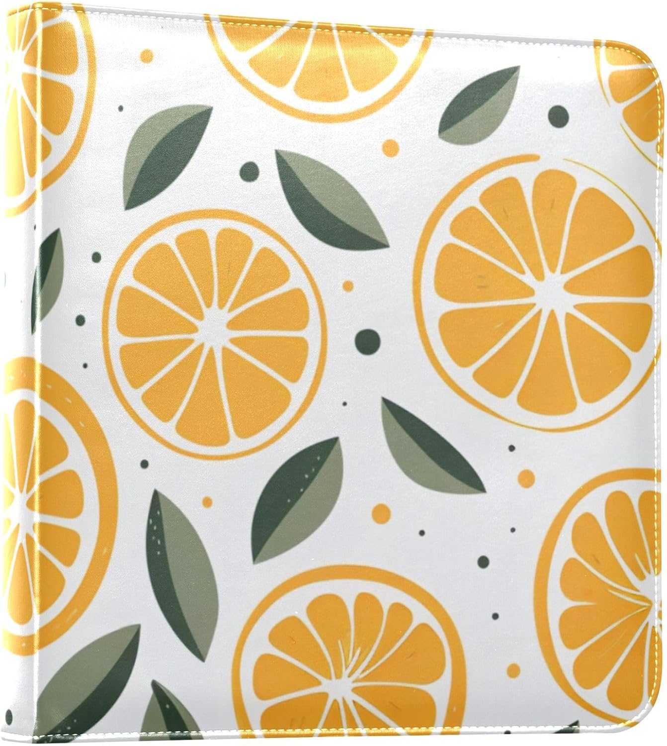 JIPONI Lemon Slice Large Photo Album, DIY Leather Cover Scrapbook Albums for 4x6 5x7 6x8 Pictures, Self Adhesive Memory Book for Wedding, Baby, Family
