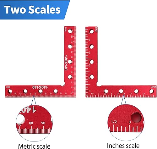 Miniatura 3 de W B D WEIBIDA Paquete de 4 abrazaderas angulares de aluminio para carpintería, abrazaderas de 90 grados, cuadradas, 5.5 x 5.5 pulgadas (5.512 x