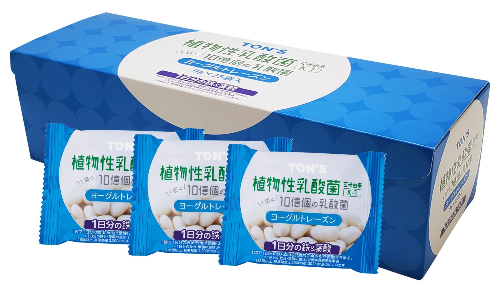 東洋ナッツ食品 ヨーグルトレーズン 1袋に10億個の乳酸菌 1日分の鉄&葉酸 小分け 個包装 9g×25袋