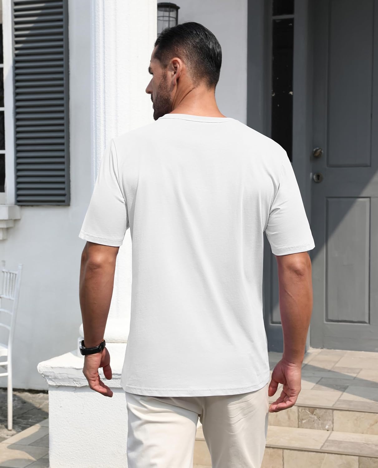 EKLENTSON Men's Cotton Crewneck T-Shirts Short Sleeve Plain Tee Moisture Wicking Casual Tshirts Solid Color - Image 3