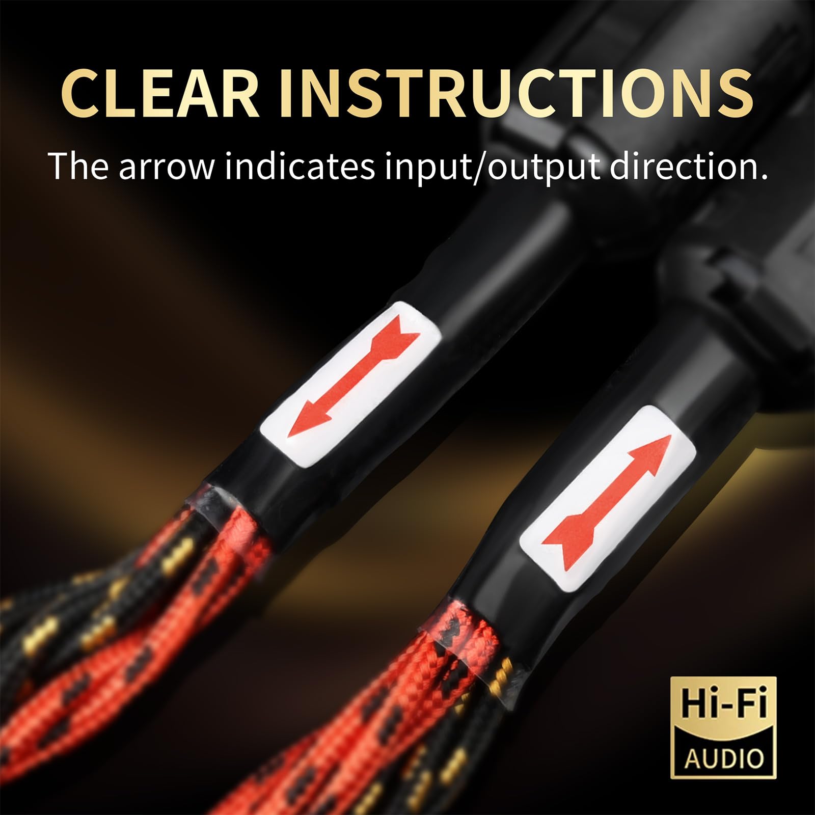 Cavo audio per altoparlanti HiFi audiophile 12AWG, nucleo OFC 4N, connettori a banana placcati oro 24 K con treccia di nylon; compatibile con amplificatori, altoparlanti, home theater e
