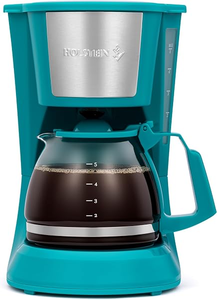 Holstein Housewares 5 Cup Drip Coffee Maker – Compact and User-Friendly with Auto Pause & Serve, Reusable Filter, Measur
