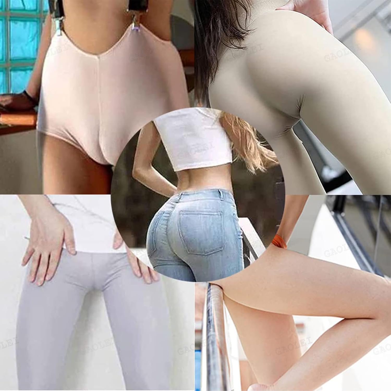 Half-Length Full Silicone Panties Realistic False Pussy Boxer Briefs Hip Shaping Simulation Skin Underwear for Cosplay