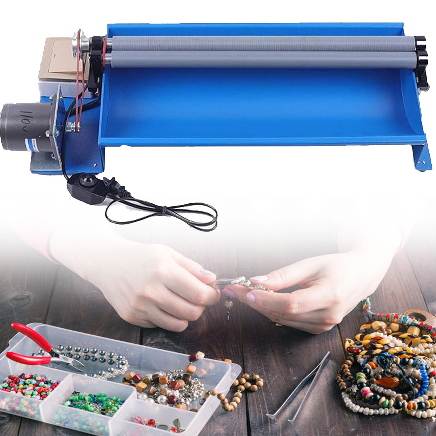 Półautomatyczna maszyna do koralików, DIY koralik wałek półautomatyczna maszyna do koralików, do koralików jadeitowych 4-10mm, naszyjnik