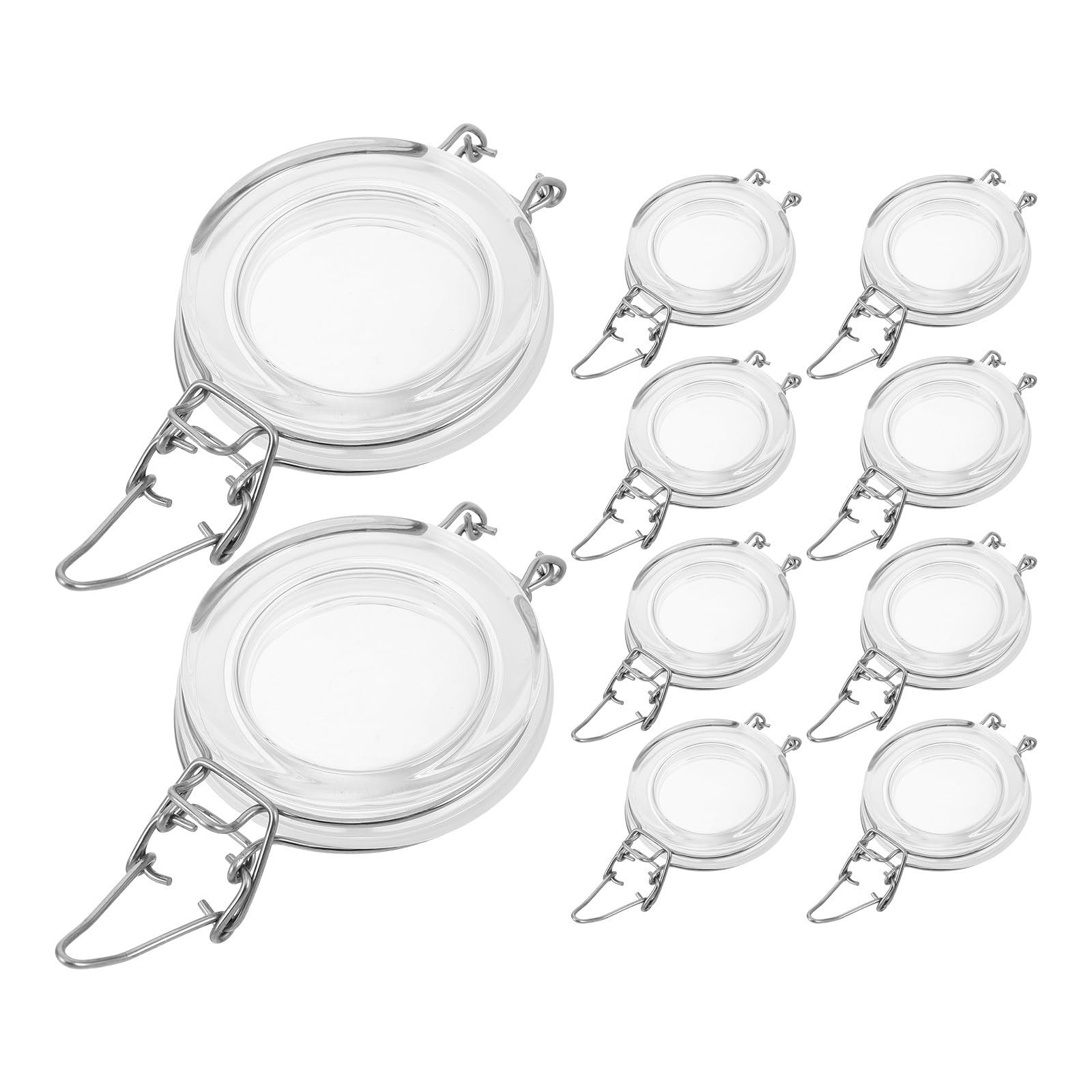 10 Pezzi Coperchio a Clip per Barattoli in Vetro, 3.4-13oz