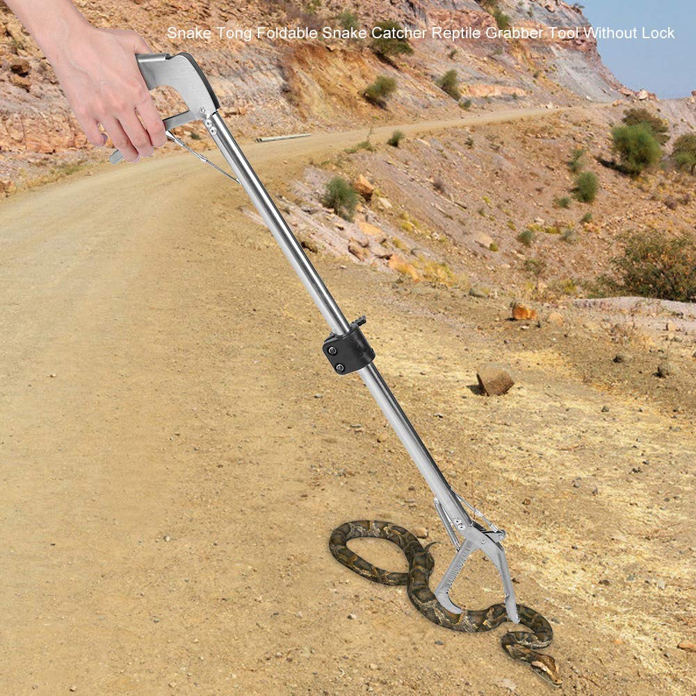 Pssopp Pinzas para atrapar serpientes, plegables, con candado (100 cm)