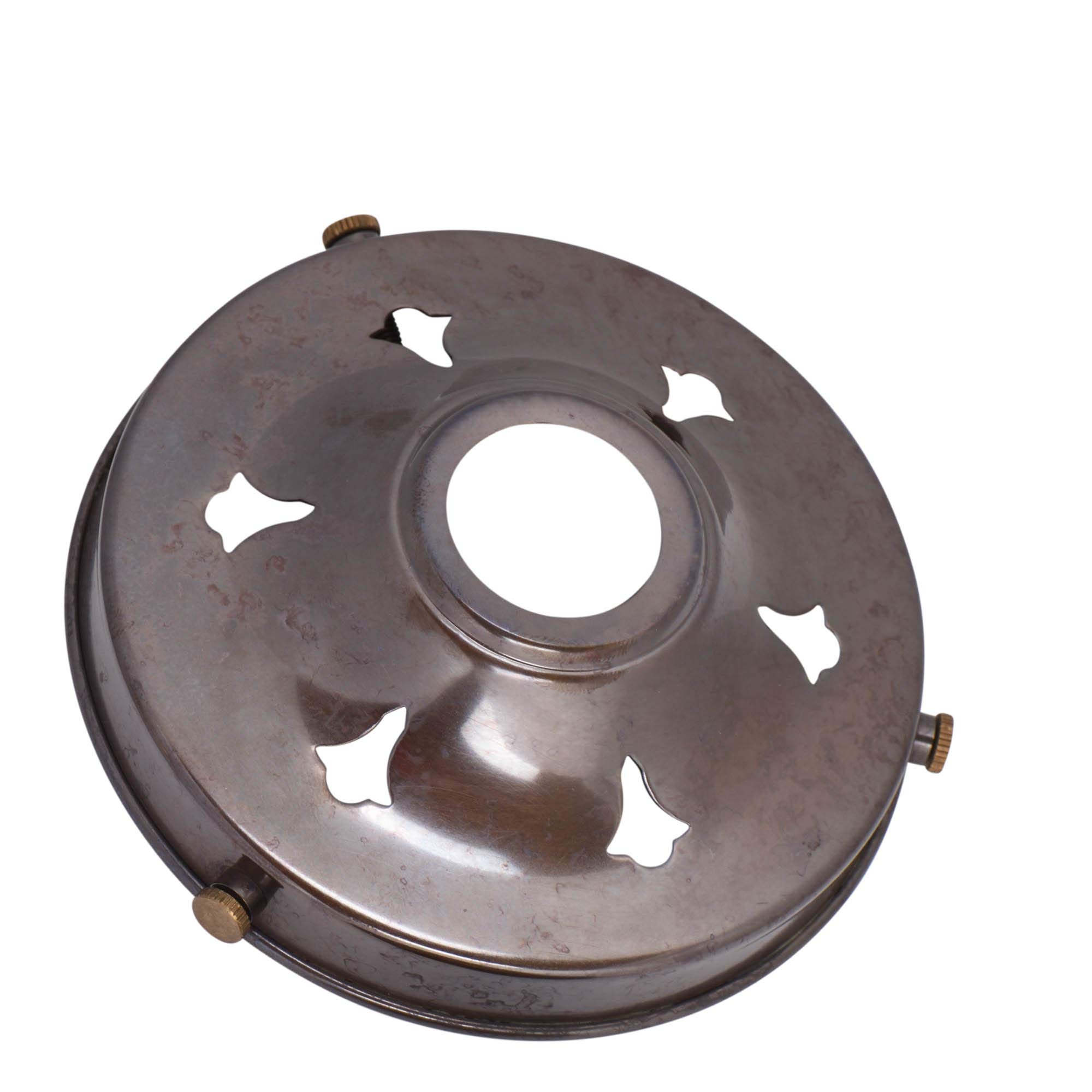 Elektek 4.25" Antique Brass Glass Lamp Shade Gallery Fitting For B22 Shade Ring Bulb Holders 4.25 Inch Antique Brass