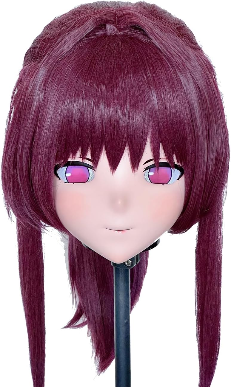 (AL03) Customize Character Crossdressing Female/Girl Full Head With Lock Anime Cosplay Japanese Animego Kigurumi Mask