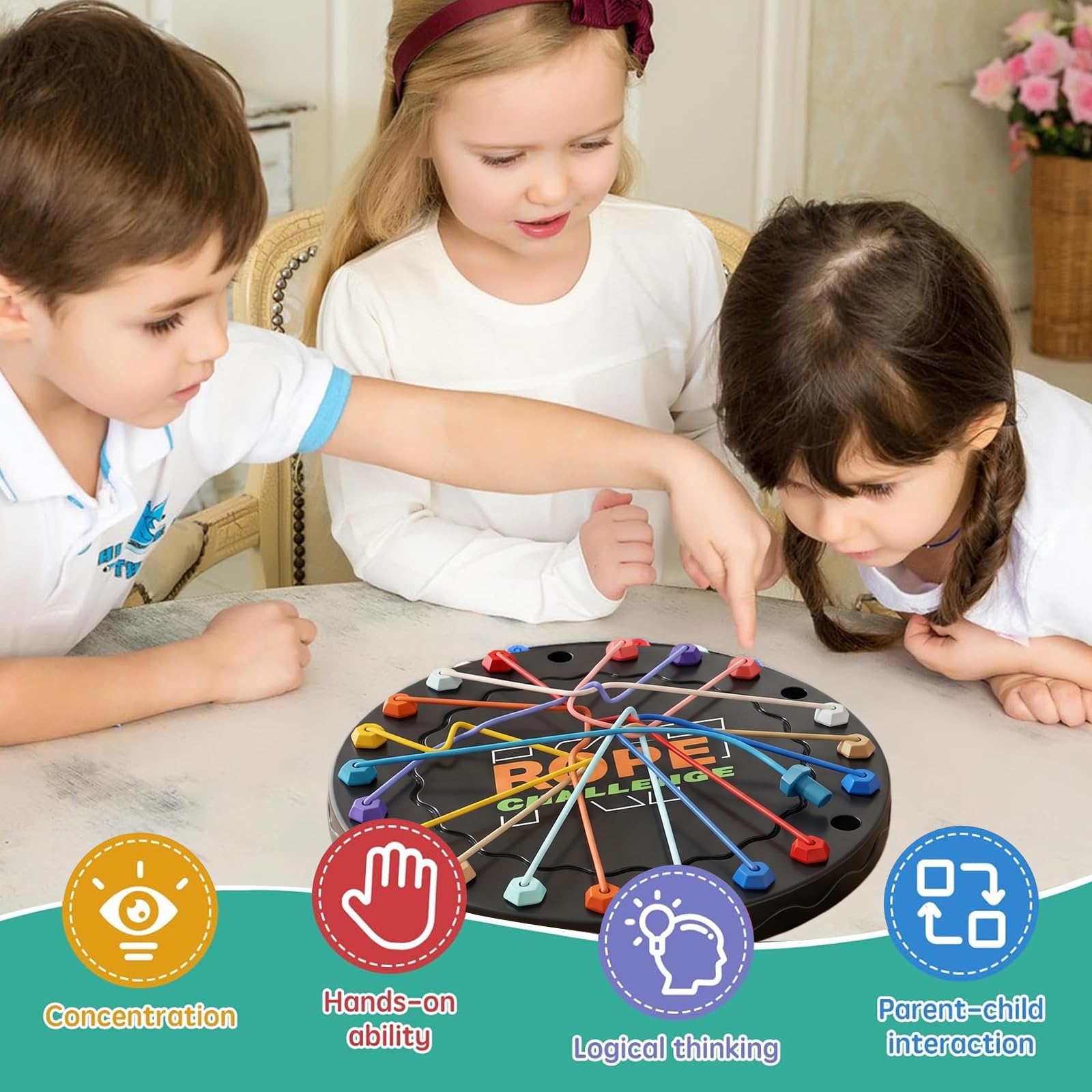 Gioco Da Tavolo - Puzzle Attorcigliato, Nodi Cerebrali, Corda Districante Gioco Knot Puzzle Game, Giocattolo Strategico Da Tavolo Divertente E Impegnativo Per La Notte In Famiglia
