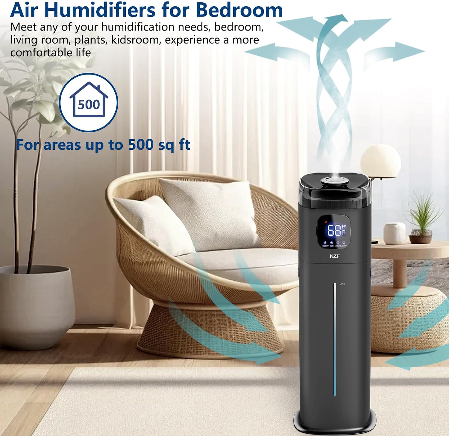 KZF 9L Ultrasonic Cool Mist Humidifier (Model ZG-562) User Manual