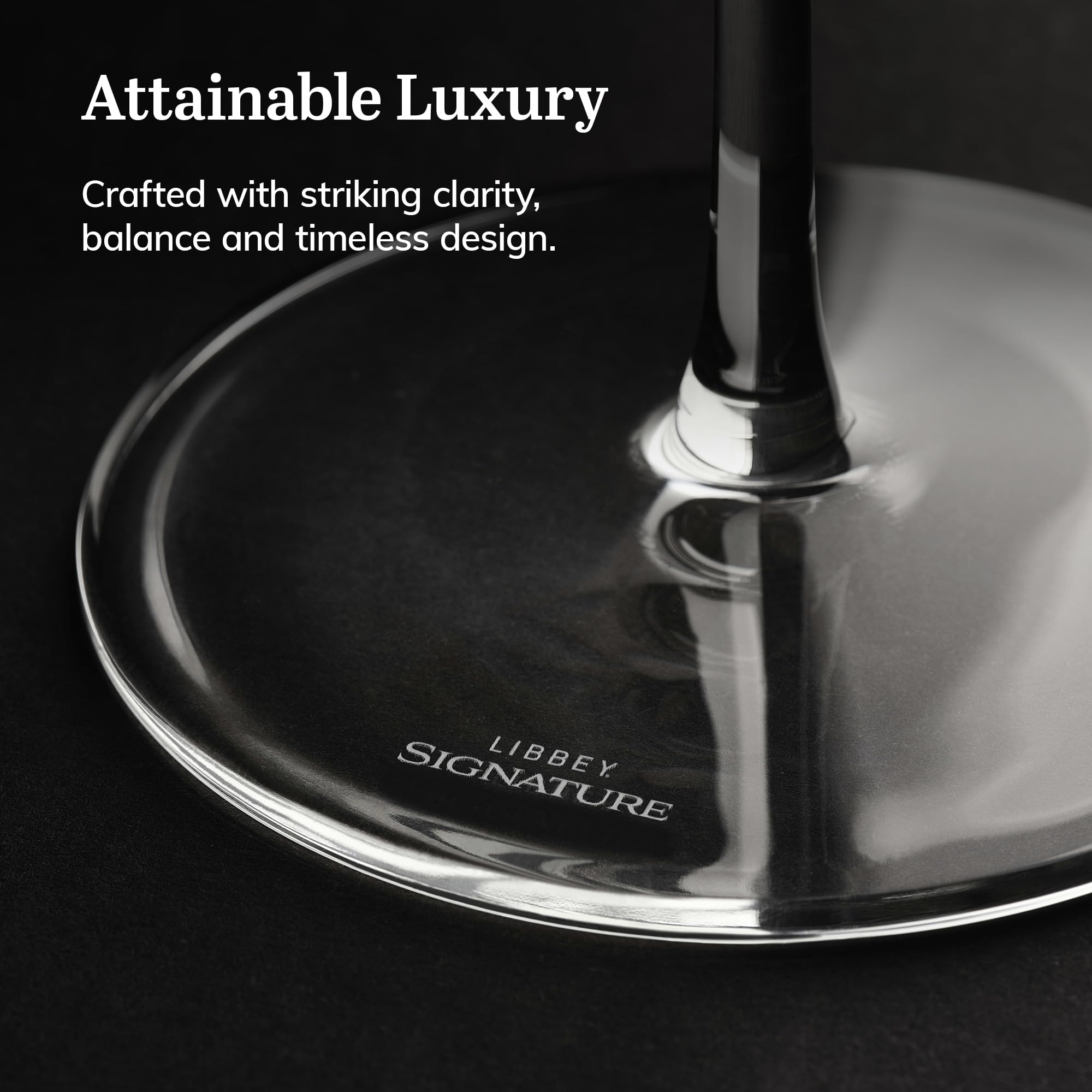 Libbey Signature Greenwich - Juego de 4 copas de vino multiusos de 16 onzas con tallo tirado, copas para cócteles y más