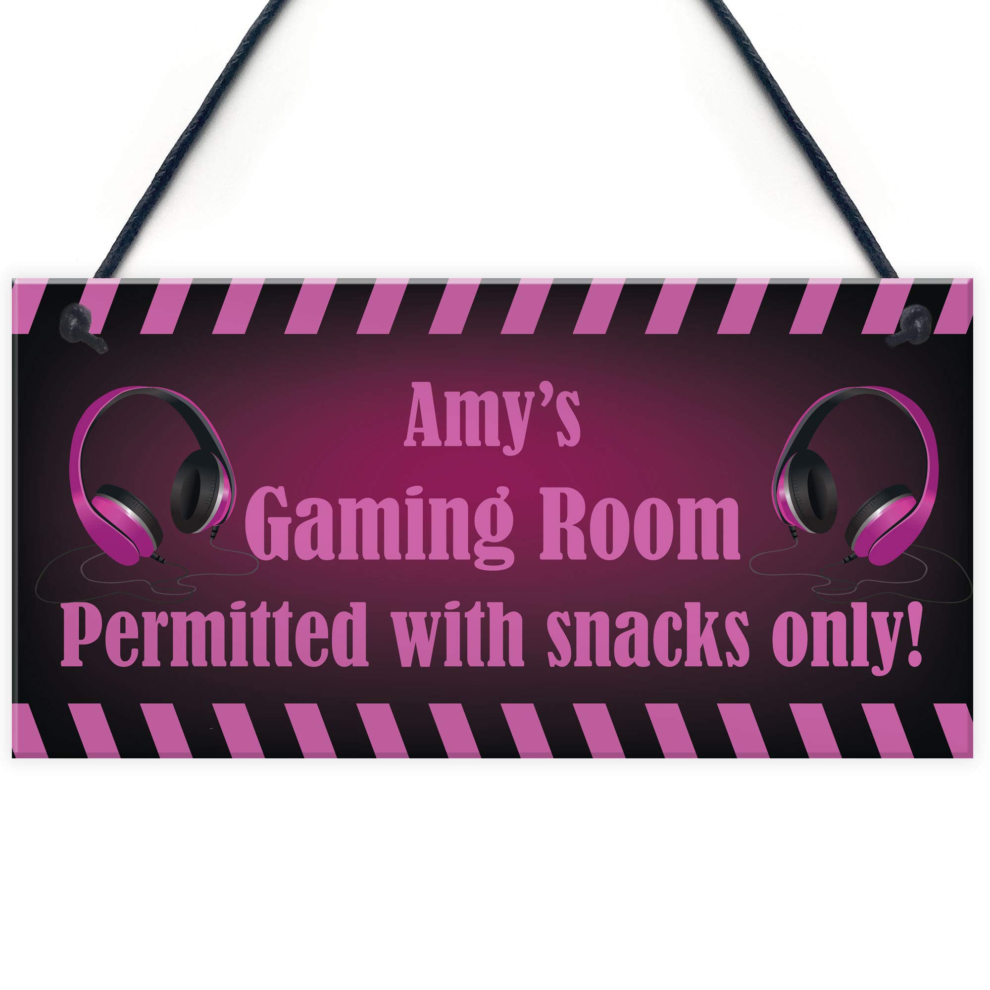 Girls Gaming Room Sign PERSONALISED Gamer Gift For Girl Daughter Gift Pink Sign