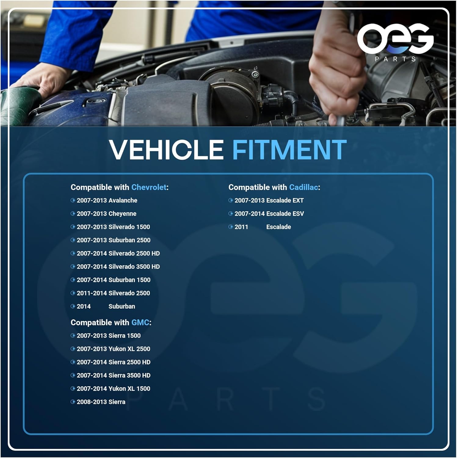 OEG Parts New Window Regulator Rear Drivers Side Left RLH Compatible with 2007-2014 Cadillac Chevrolet GMC 740-444, 15842438, 15844874, 20945140, 25885880