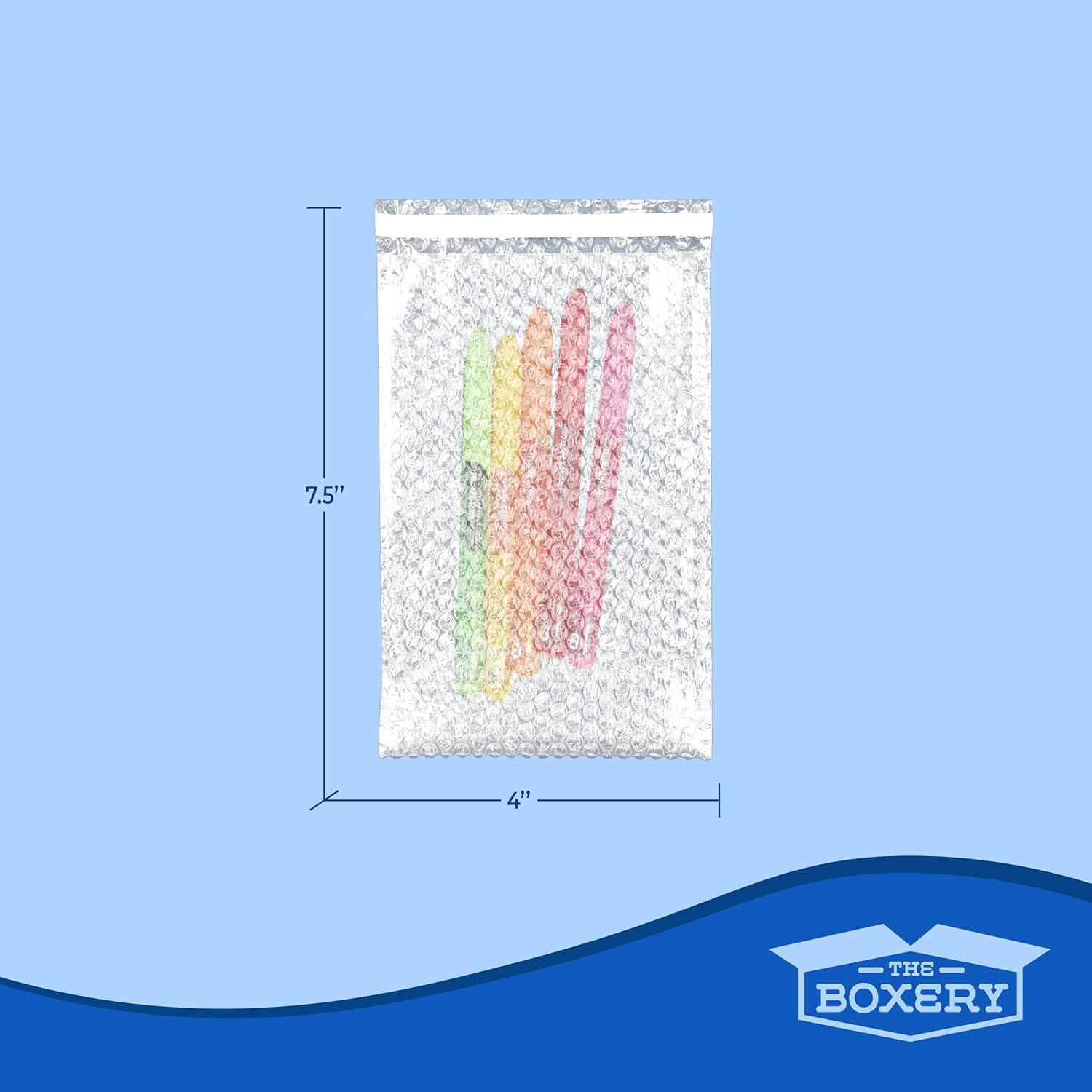 The Boxery 4x7.5" Clear Self-Sealing Bubble Out Bag Pouches -250 Pack- Bubble Cushion Wrap Bags for Packing, Storage, Moving, and Shipping fragile items
