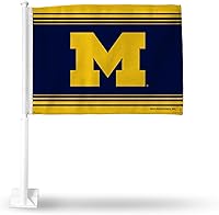 Vista 69 de Rico Industries Bandera de coche de doble cara de la NCAA, gran accesorio para automóvil