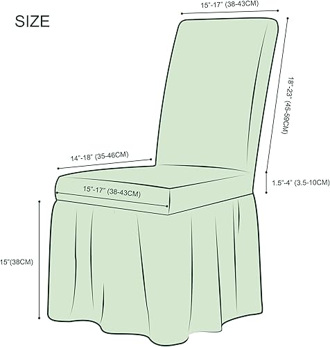 Vista 22 de CHUN YI Juego de 4 fundas para sillas de comedor, fundas universales elásticas para sillas de comedor con falda, fundas extraíbles para sillas Gris