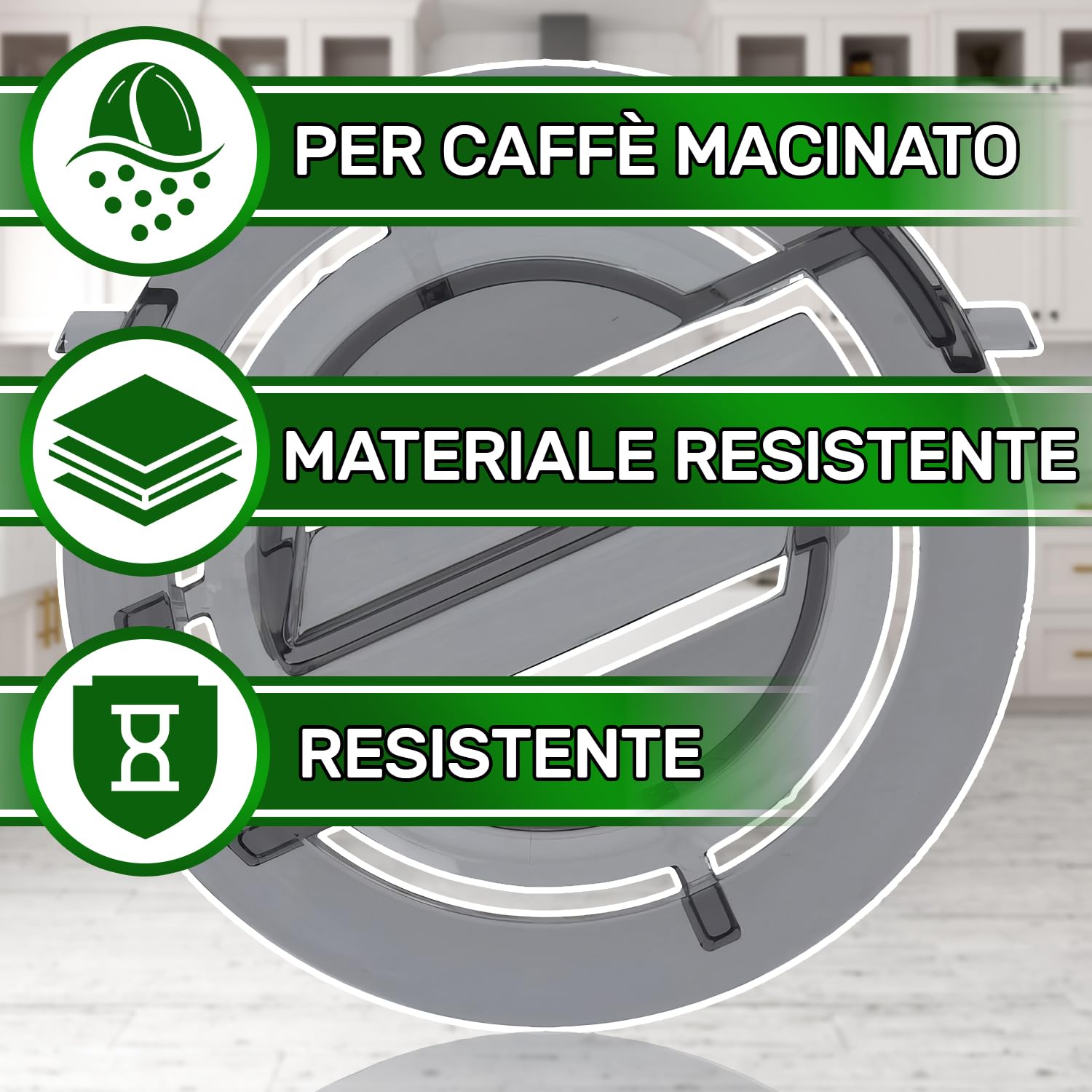 Macchina Caffè Con Macinato ONIX TECH Coperchio Per Vano Caffè Macinato Per Macchina Da Caffè 49,5 Mm Con Codice Originale 996530073487 11031477 Per Philips Per Saeco - Garanzia Di 5 Anni Macchina