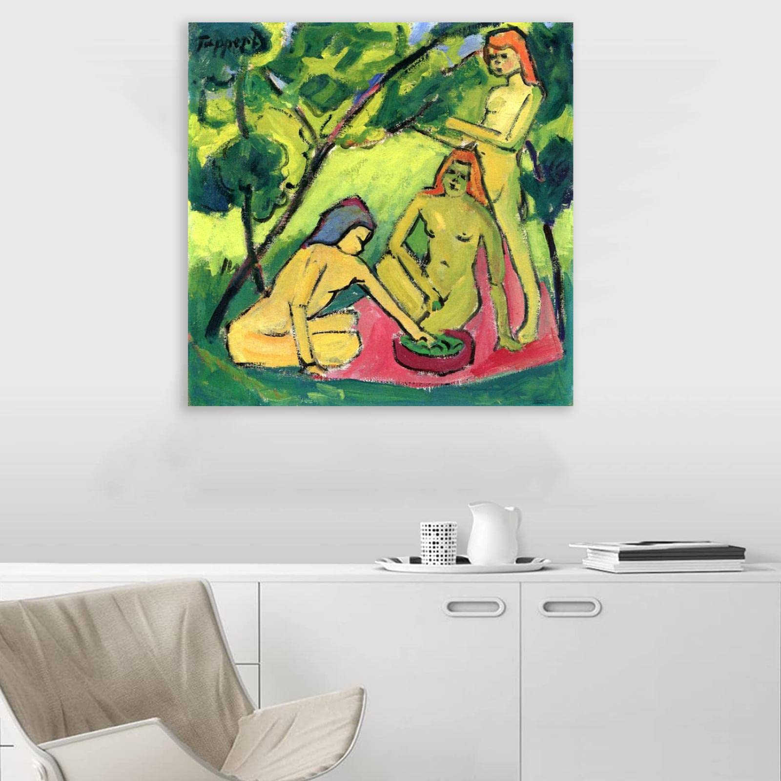 Heinrich Campendonk słynna reprodukcja obrazu."Kompozycja" salon sypialnia dekoracja płótno sztuka ścienna obraz 70 x 70 cm (27,5 x 27,5 cala) bez ramy
