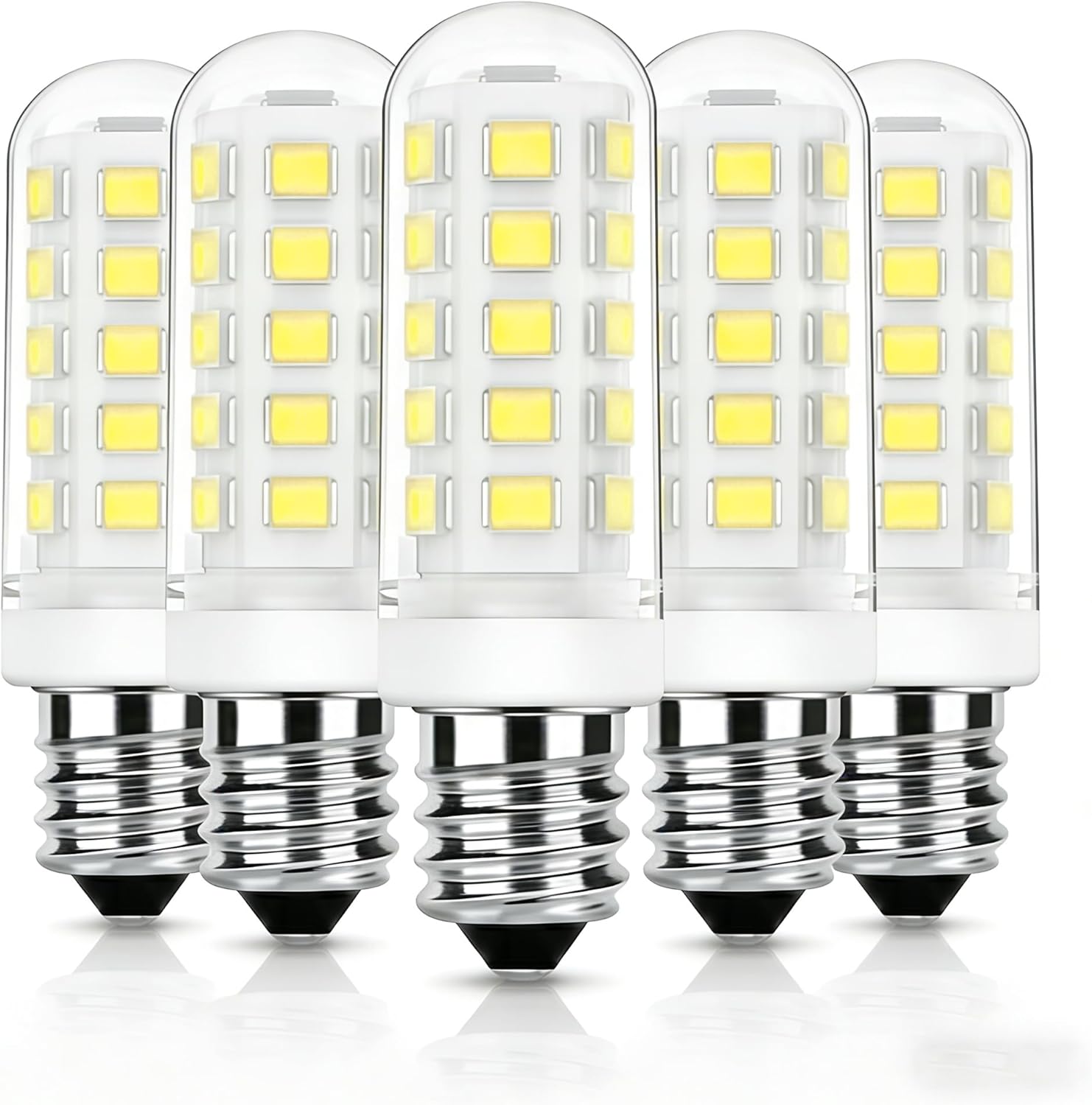 E12 LED Bulb 4W (40W Equivalent) 6000K Warm White 400LM, 120V Candelabra Base Small Bulb for Chandelier, Ceiling Fan, Salt Lamp (Daylight White,5pcs)