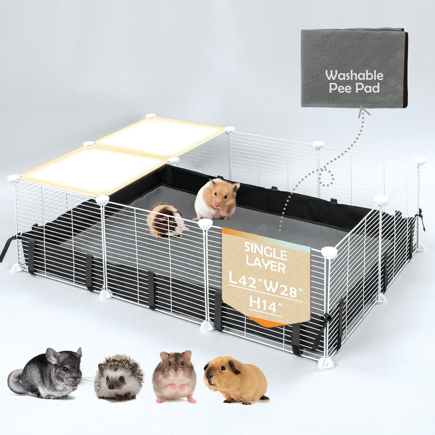MEEXPAWS Small Animal Playpen with Waterproof Liner