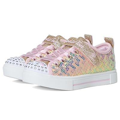 SKECHERS KIDS Twinkle Sparks Sequin Party (Little Kid) Girls Shoes Gold/Pink