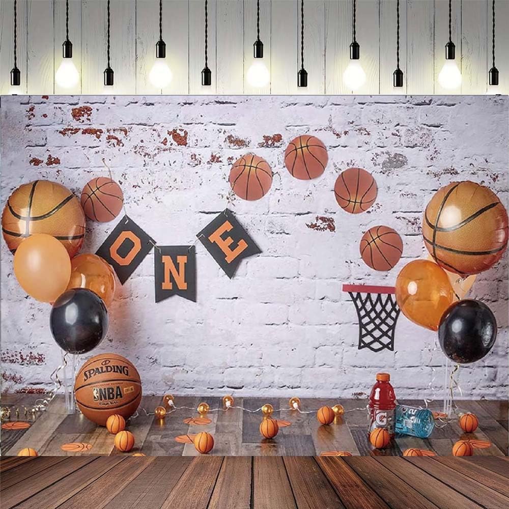 Sfondo Compleanno Basket Per Ragazzi – 1.5 X 0.9 M, Campo Da Basket, Decorazione Per Feste E Photo Booth, In Vinile Resistente
