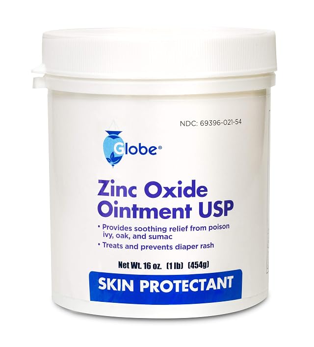 16 oz Globe Zinc Oxide 20 Skin Protectant Barrier Ointment Treatment for Diaper Rash Relief From Poison Ivy