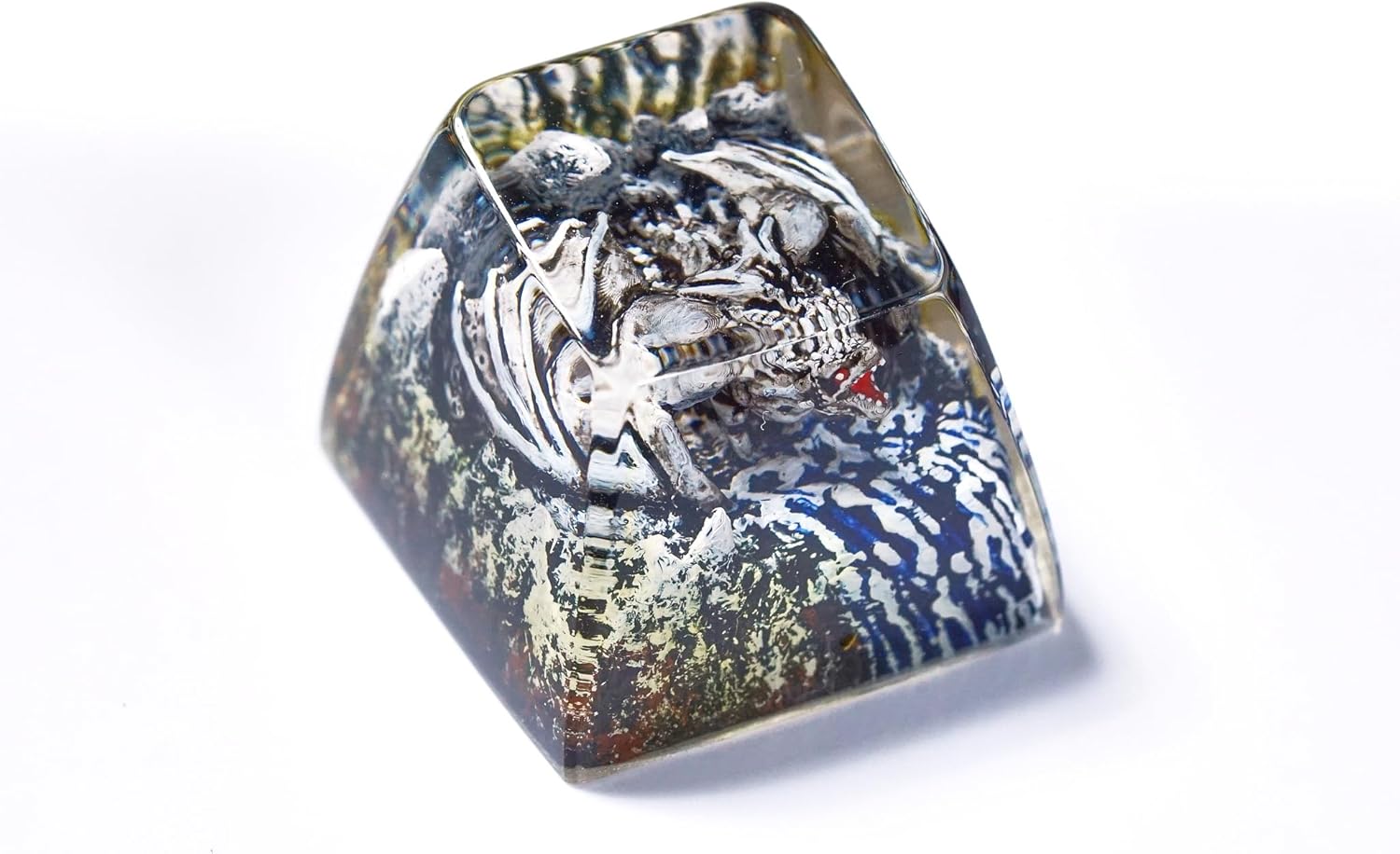Ice Blue Dragon Keycap Handmade Artisan Keycap Fantasy Cool Custom Keycaps Keyboard Caps Resin Keycaps for Cherry MX Mechanical Keyboard Lovers Gift for Gaming Lover