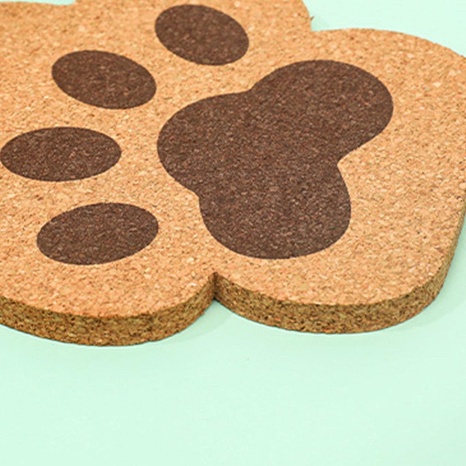Tiny Store 5Pcs Cork Coaster Cat Paw Design Non Slip Reusable for Home Warm Gifts Wine (70034293TS)