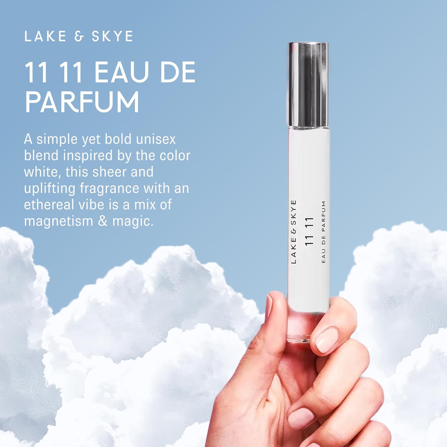 Lake & Skye 11 11 Eau de Parfum Travel Spray - Clean Skin Musk, Amber, Vegan, Cruelty-Free - 0.5 fl oz (15mL) - Image 3