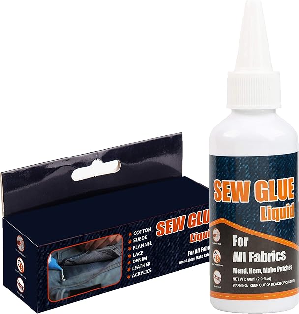 Plextone Sew Glue Liquid for Fabric-Stich Adhesive Waterproof Clear Permanent (60ml)