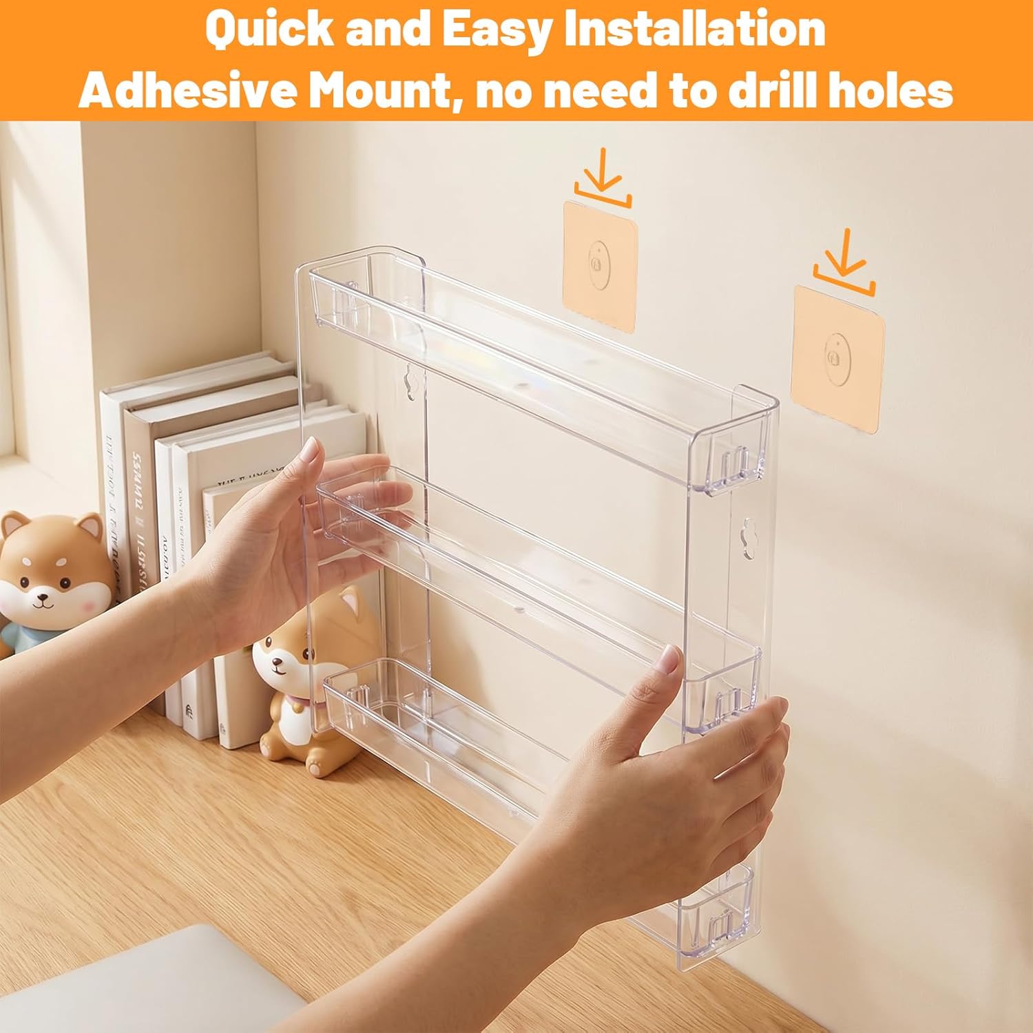 2 Pcs Acrylic Paint Organizer,Nail Polish Rack Wall Mount for 2oz Bottles
