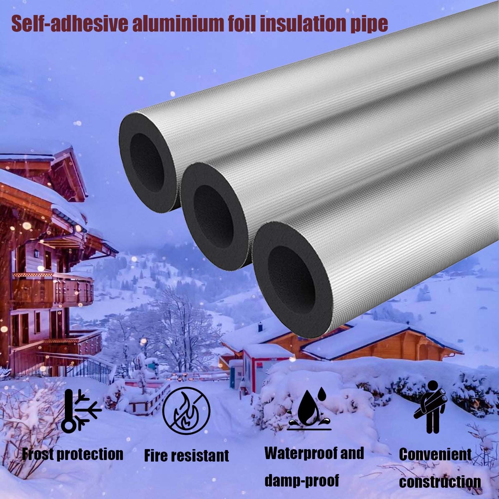 Guaina Isolante In Gomma, Tubo Isolante Antigelo Per Esterni, ID 22-219MM Isolante Per Tubi In Foglio Di Alluminio Autosigillante, Impermeabile, Utilizzato Per Tubi Dell'acqua Fredda E Calda 95CM ( Si