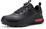 FitVille Chaussures de golf extra large avec système de lacet Twist Waterproof Spikeless Chaussures de Golf pour hommes avec support Arch