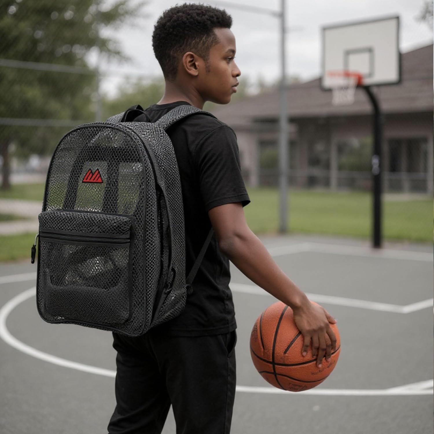 Summit Ridge Mesh Backpacks for Kids, Adults, School, Beach, and Travel, Colorful Transparent Mesh Backpacks with Padded Straps - Image 8