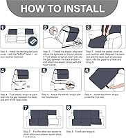 Vista 8 de Fundas para Sillas Reclinables de 3 Plazas 100% Impermeables, Funda Antideslizante para Silla Reclinable, Funda de Sofá, Sofá Lavable con Correas