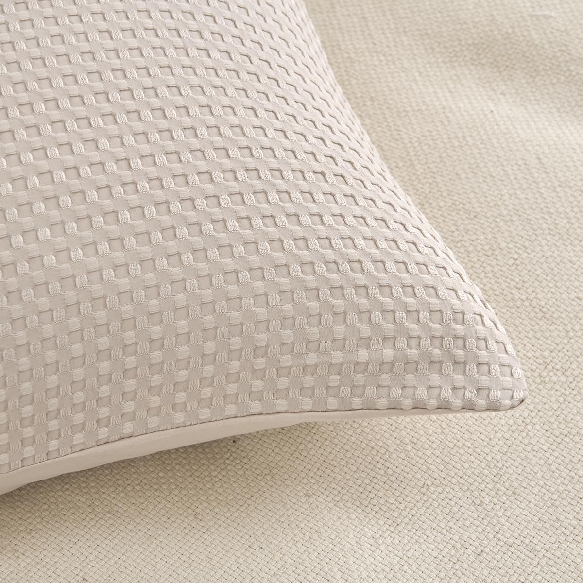 TSUTOMI Soft Waffle Euro Pillow Covers, Camel, 26\" X 26\", 2 Pack